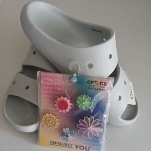 (New) Crocs Slides & 5 Charm Pack Set (M8/W10)